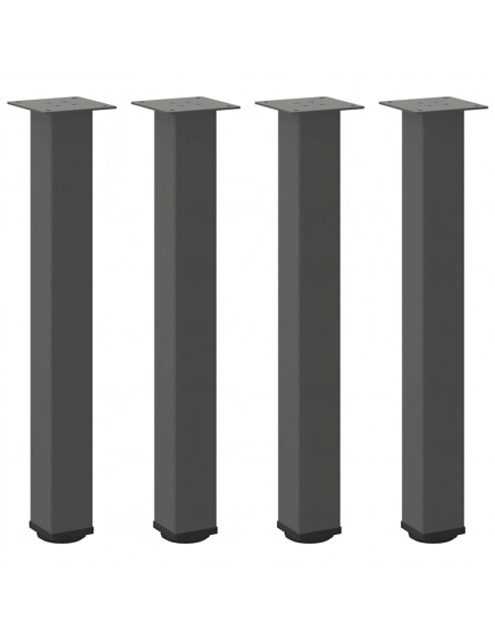 Gambe per Tavolino 4 pz Antracite 72-74 cm in Acciaio