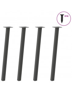 Gambe per Tavolino 4 pz Antracite 72 cm in Acciaio