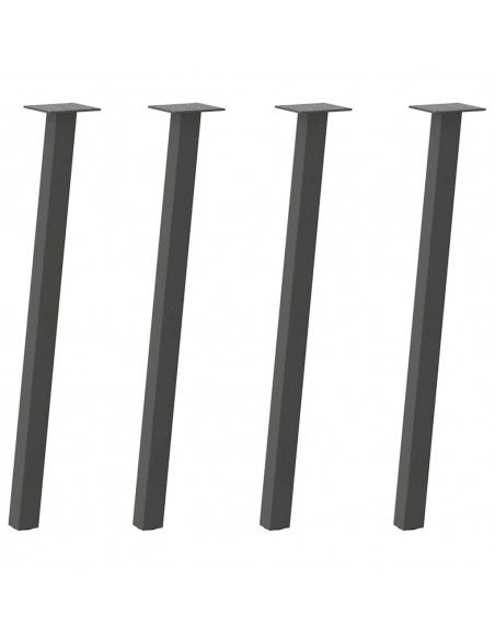 Gambe per Tavolino 4 pz Antracite 72 cm in Acciaio