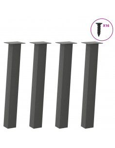 Gambe per Tavolino 4 pz Antracite 72 cm in Acciaio