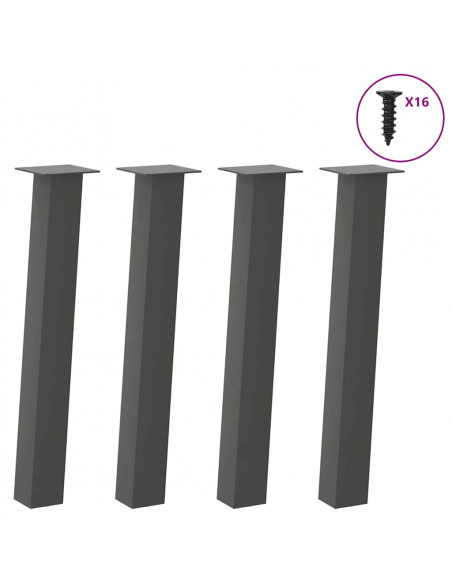 Gambe per Tavolino 4 pz Antracite 72 cm in Acciaio
