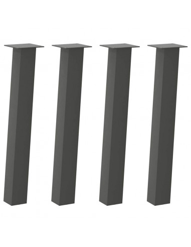 Gambe per Tavolino 4 pz Antracite 72 cm in Acciaio