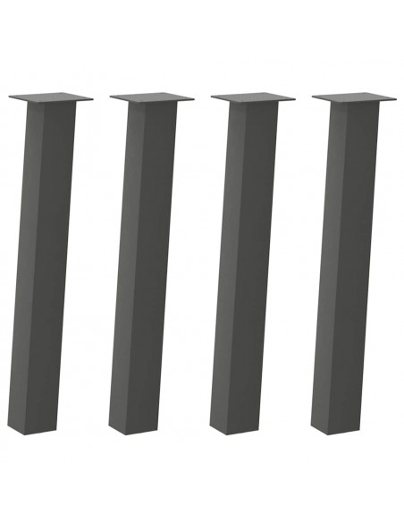 Gambe per Tavolino 4 pz Antracite 72 cm in Acciaio