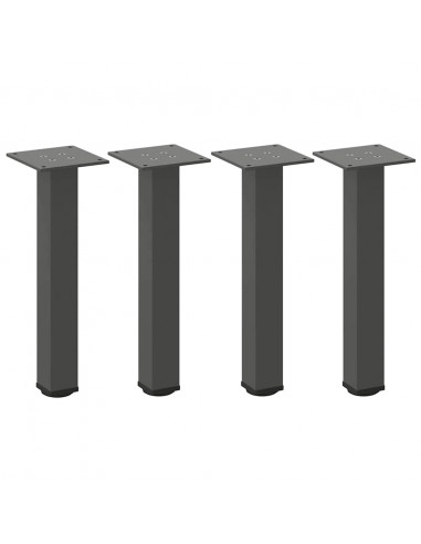 Gambe per tavolino 4 pz Antracite 42-44 cm Acciaio