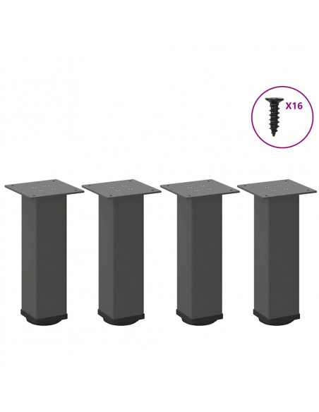 Gambe per Tavolino 4 pz Antracite 42-44 cm in Acciaio
