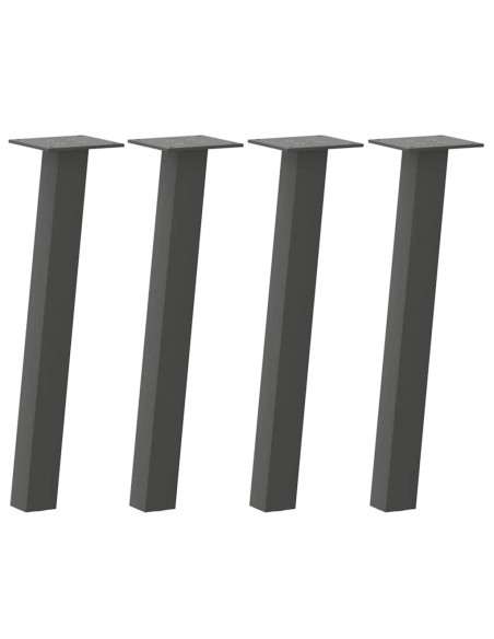 Gambe per Tavolino 4 pz Antracite 42 cm in Acciaio