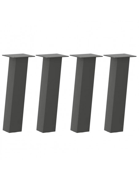 Gambe per Tavolino 4 pz Antracite 42 cm in Acciaio