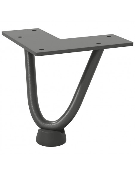 Gambe Tavolo a Forcina 4 pz Antracite 10 cm Acciaio Massiccio