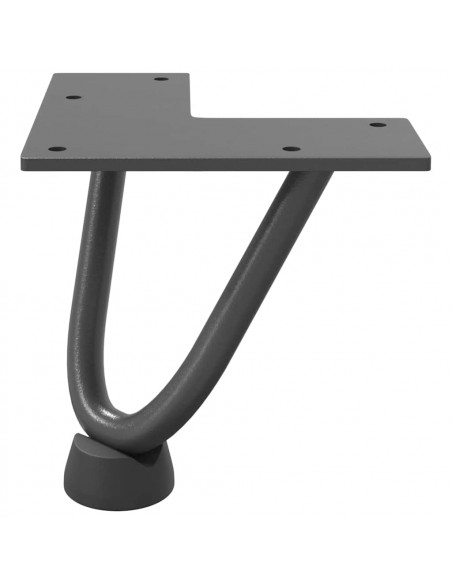 Gambe a forcina per tavolino 4 pz antracite 10 cm acciaio massiccio