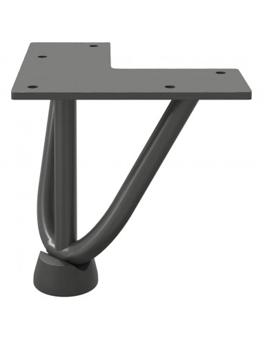 Gambe Tavolo a Forcina 4 pz Antracite 10 cm Acciaio Massiccio