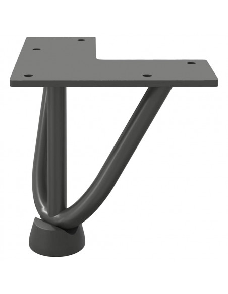Gambe Tavolo a Forcina 4 pz Antracite 10 cm Acciaio Massiccio