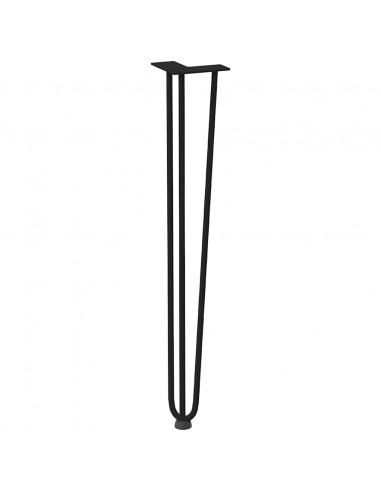 Gambe per Tavolo a Forcina 4 pz Nero 72 cm in Acciaio Massiccio
