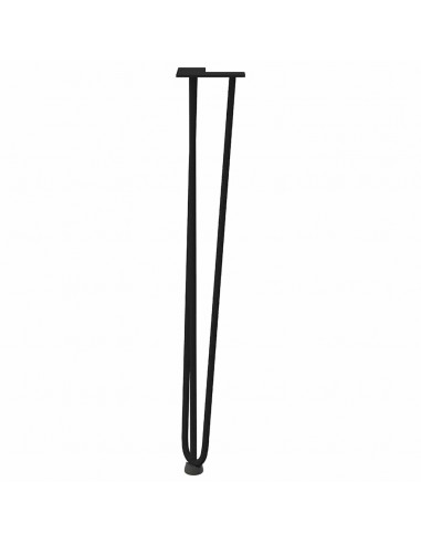 Gambe per Tavolo a Forcina 4 pz Nero 72 cm in Acciaio Massiccio