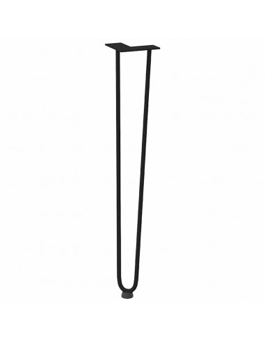Gambe per Tavolo a Forcina 4 pz Nero 72 cm in Acciaio Massiccio