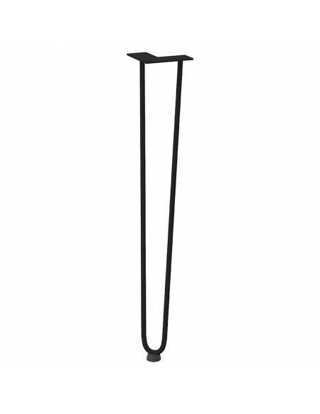 Gambe per Tavolo a Forcina 4 pz Nero 72 cm in Acciaio Massiccio