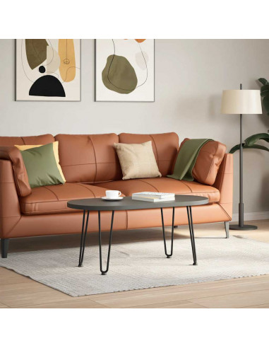 Gambe per Tavolo a Forcina 4 pz Nero 42 cm in Acciaio Massiccio