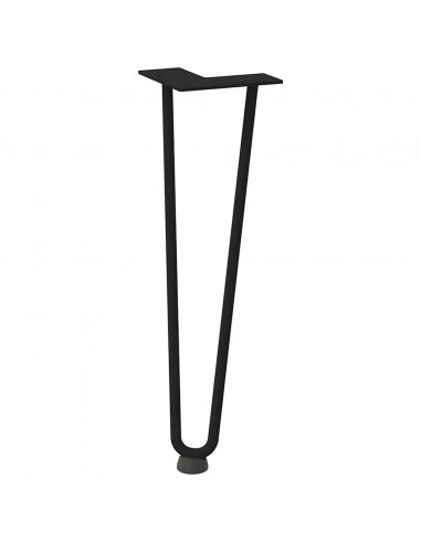Gambe per Tavolo a Forcina 4 pz Nero 42 cm in Acciaio Massiccio