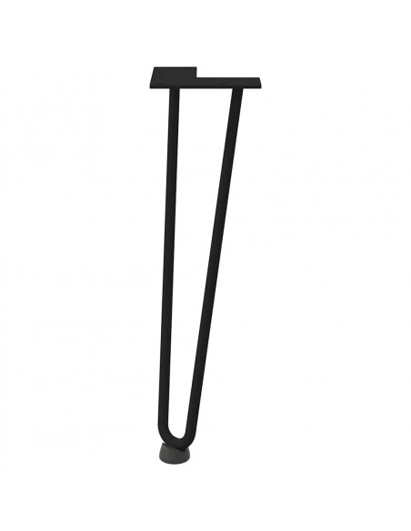 Gambe per Tavolo a Forcina 4 pz Nero 42 cm in Acciaio Massiccio