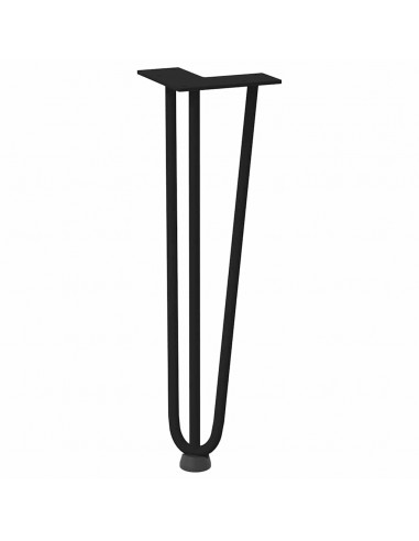 Gambe per Tavolo a Forcina 4 pz Nero 42 cm in Acciaio Massiccio