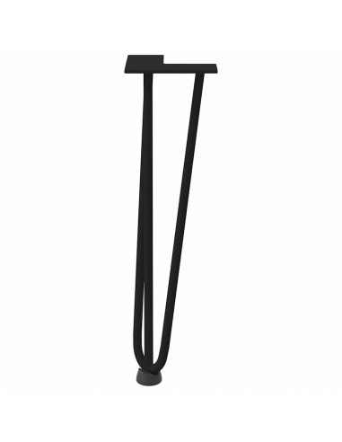 Gambe per Tavolo a Forcina 4 pz Nero 42 cm in Acciaio Massiccio