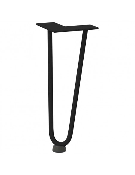 Gambe per Tavolo a Forcina 4 pz Nero 30 cm in Acciaio Massiccio