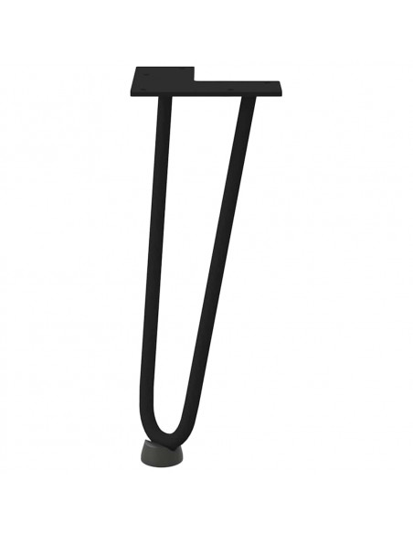 Gambe per Tavolo a Forcina 4 pz Nero 30 cm in Acciaio Massiccio