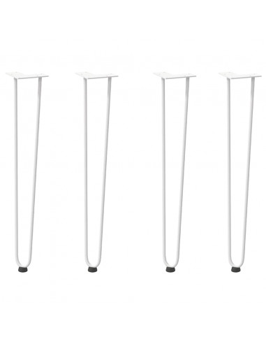 Gambe per Tavolo a Forcina 4 pz Bianco 72 cm Acciaio Massiccio