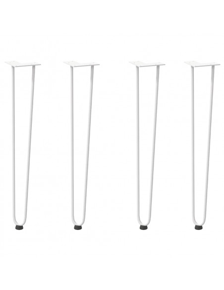 Gambe per Tavolo a Forcina 4 pz Bianco 72 cm Acciaio Massiccio