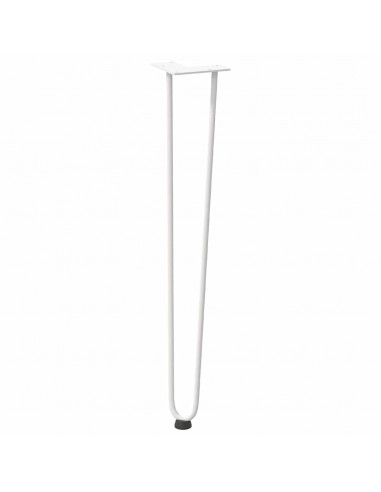 Gambe per Tavolo a Forcina 4 pz Bianco 72 cm Acciaio Massiccio