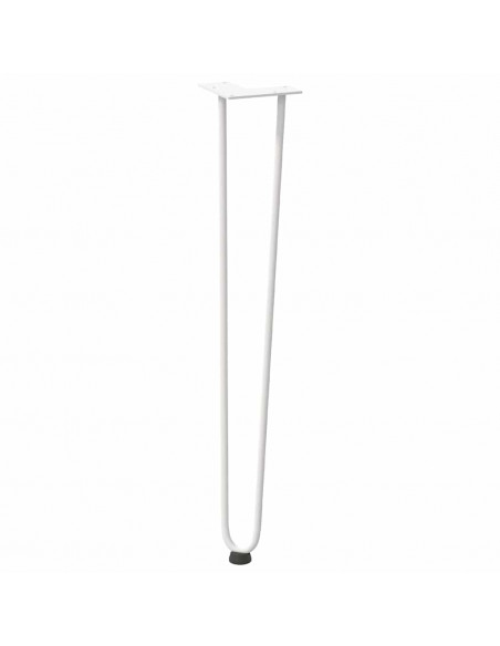 Gambe per Tavolo a Forcina 4 pz Bianco 72 cm Acciaio Massiccio