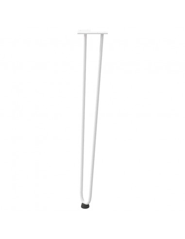 Gambe per Tavolo a Forcina 4 pz Bianco 72 cm Acciaio Massiccio