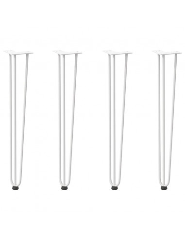 Gambe per Tavolo a Forcina 4 pz Bianco 72 cm Acciaio Massiccio