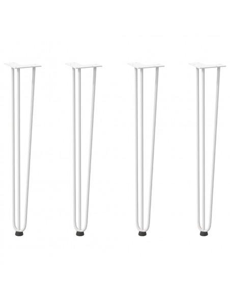Gambe per Tavolo a Forcina 4 pz Bianco 72 cm Acciaio Massiccio