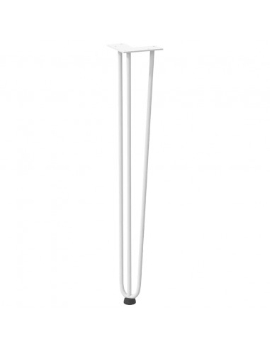 Gambe per Tavolo a Forcina 4 pz Bianco 72 cm Acciaio Massiccio