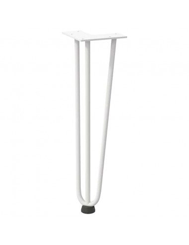 Gambe per Tavolo a Forcina 4 pz Bianco 42 cm Acciaio Massiccio