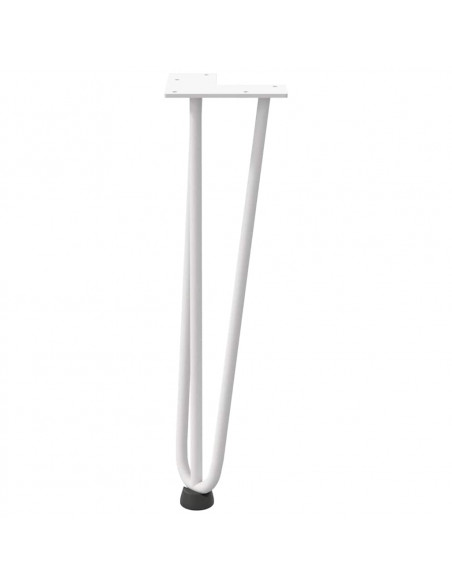 Gambe per Tavolo a Forcina 4 pz Bianco 42 cm Acciaio Massiccio