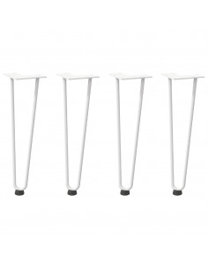 Gambe a forcina per tavolino 4 pz bianche 42 cm in acciaio massiccio 2