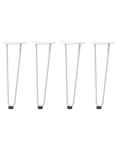 Gambe a forcina per tavolino 4 pz bianche 42 cm in acciaio massiccio