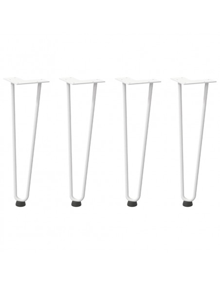 Gambe a forcina per tavolino 4 pz bianche 42 cm in acciaio massiccio
