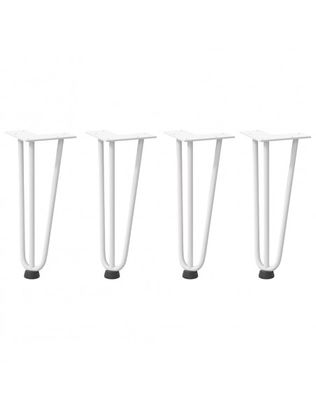 Gambe a forcina per tavolino 4 pz bianche 30 cm in acciaio massiccio