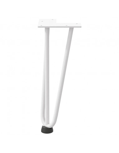 Gambe a forcina per tavolino 4 pz bianche 30 cm in acciaio massiccio