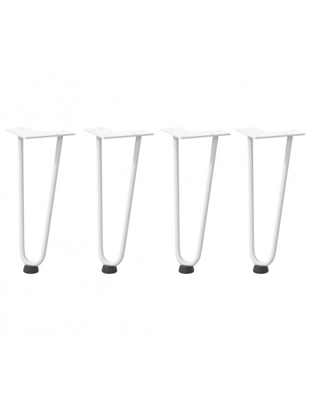 Gambe a forcina per tavolino 4 pz bianche 30 cm in acciaio massiccio