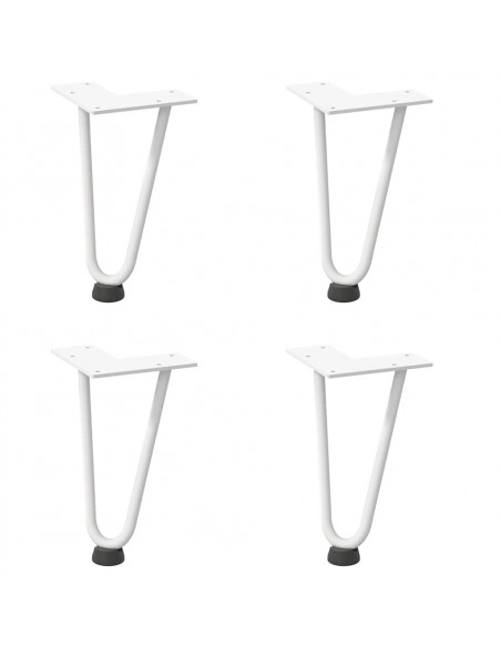 Gambe per Tavolo a Forcina 4 pz Bianco 20 cm Acciaio Massiccio