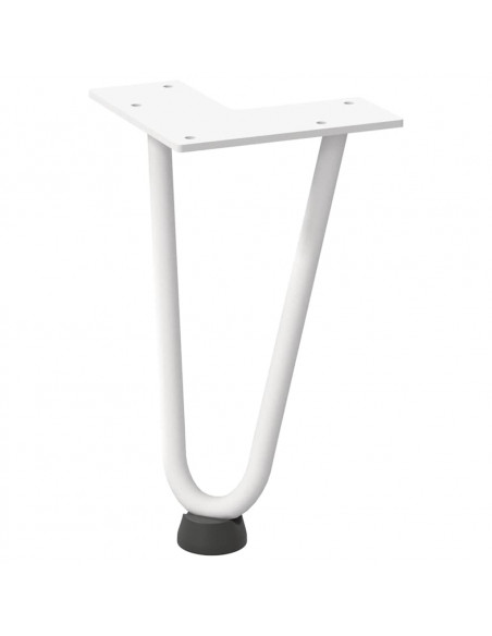 Gambe per Tavolo a Forcina 4 pz Bianco 20 cm Acciaio Massiccio