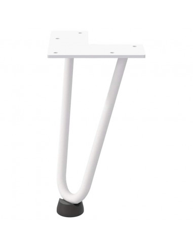 Gambe per Tavolo a Forcina 4 pz Bianco 20 cm Acciaio Massiccio