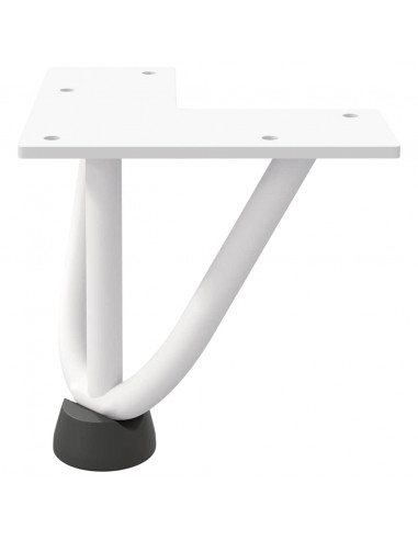 Gambe per Tavolo a Forcina 4 pz Bianco 10 cm Acciaio Massiccio