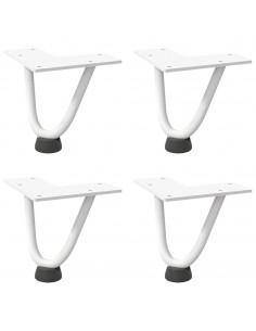 Gambe a forcina per tavolino 4 pz bianche 10 cm in acciaio massiccio 2