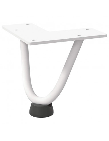 Gambe a forcina per tavolino 4 pz bianche 10 cm in acciaio massiccio