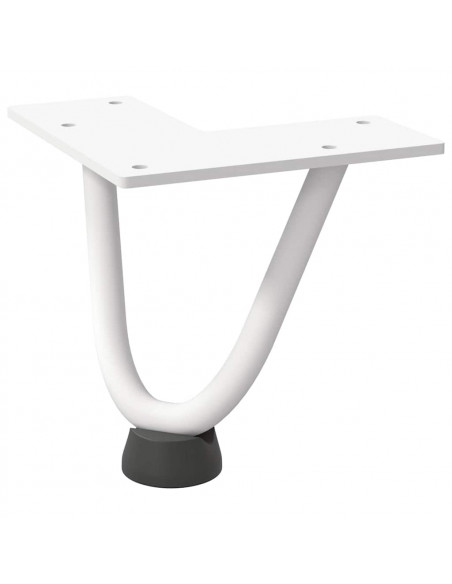 Gambe a forcina per tavolino 4 pz bianche 10 cm in acciaio massiccio