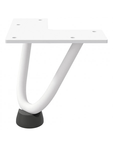 Gambe a forcina per tavolino 4 pz bianche 10 cm in acciaio massiccio